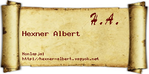Hexner Albert névjegykártya